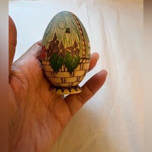 Painted Decorative Wooden Egg